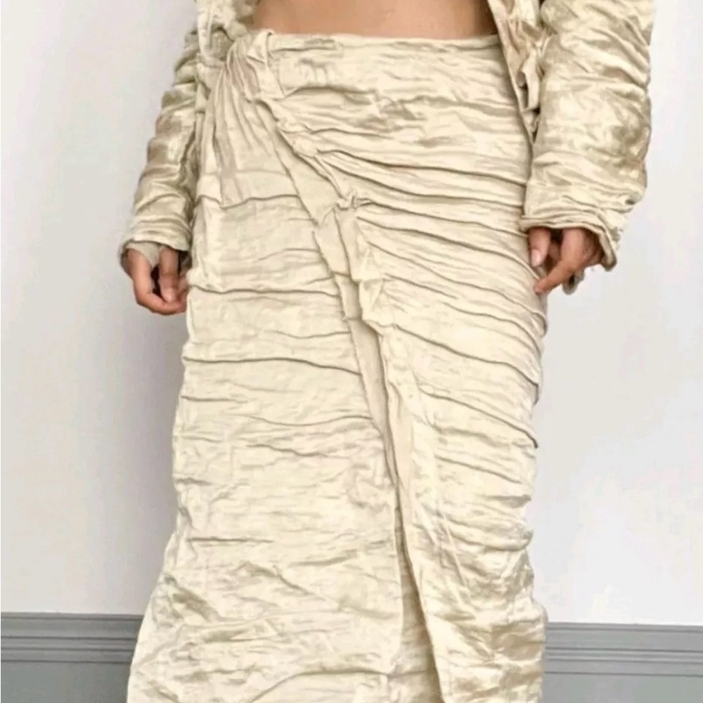 Donna Karan Sz US 4, GB 6 Ecru Silk Skirt - Picture 8 of 16